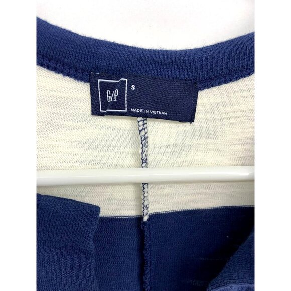 GAP Nautical Navy Blue Striped Cotton - Picture 2 of 7